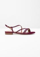 Other Stories Jewelled Multi Strap Sandals - Red