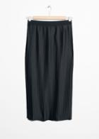 Other Stories Pleated Slit Skirt - Black