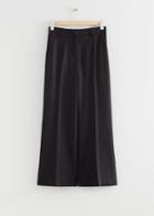 Other Stories Press Crease Flared Trousers - Black