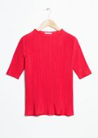 Other Stories Pleated Pliss Blouse - Red