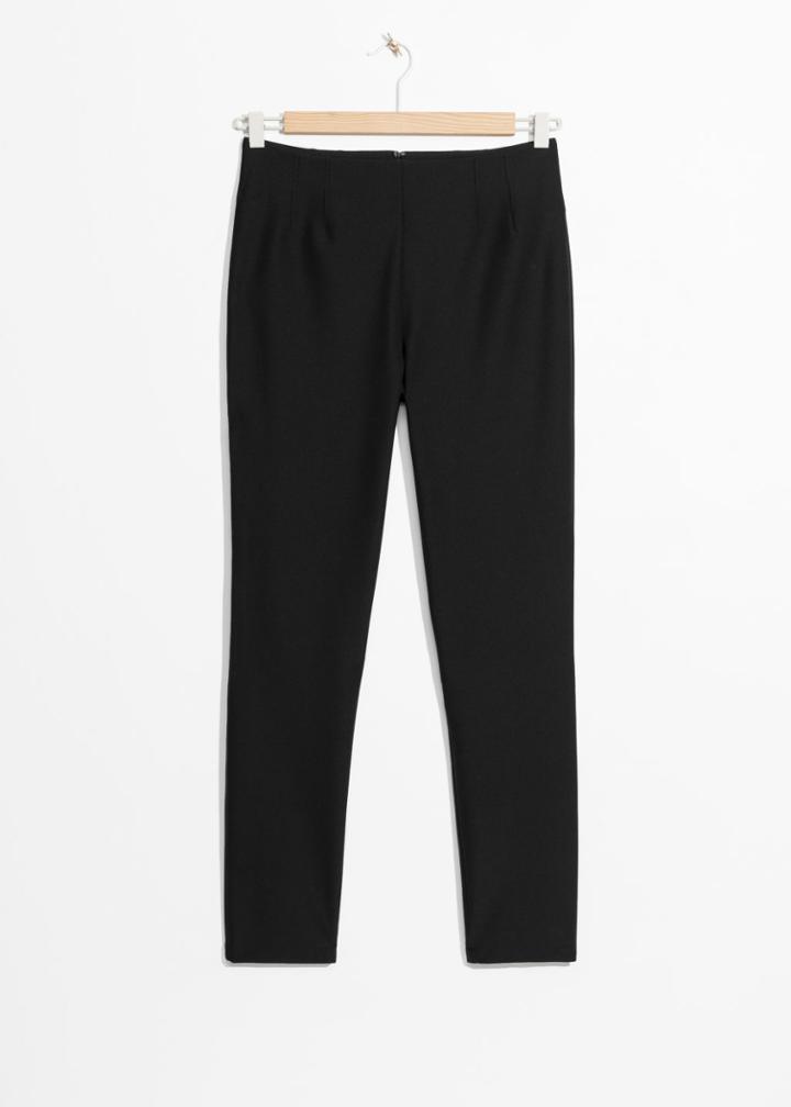 Other Stories Slim Fit Legging Trousers - Black