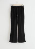 Other Stories Flared Velour Joggers - Black