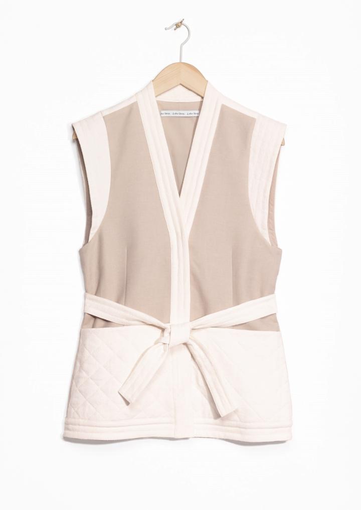 Other Stories Quilted Overlapping Waistcoat