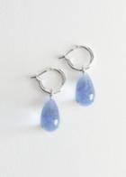 Other Stories Glass Droplet Mini Hoop Earrings - Turquoise