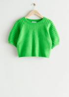 Other Stories Cropped Knit Top - Green