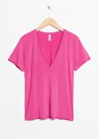 Other Stories V-neck Cupro Top - Pink