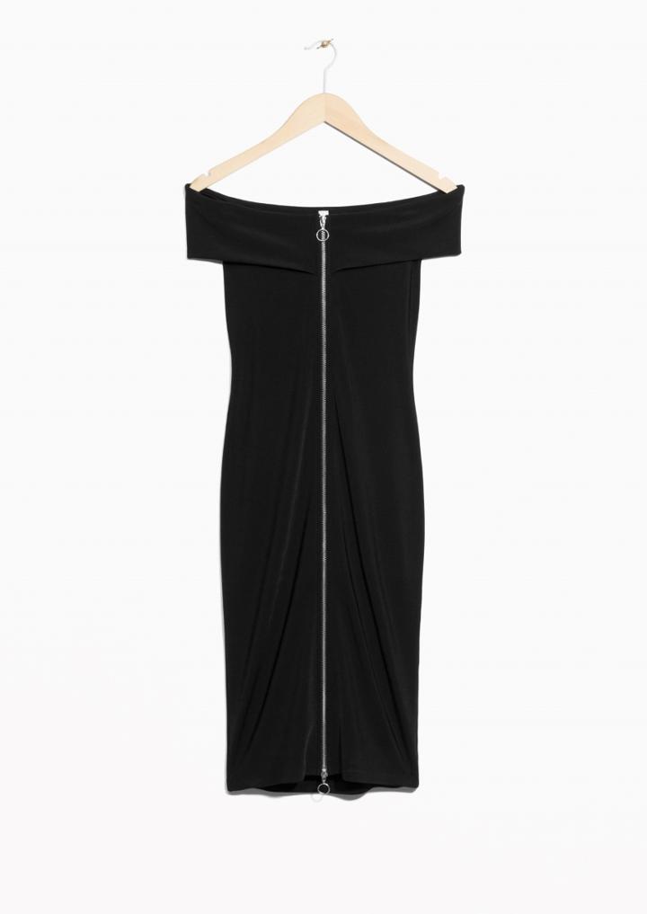 Other Stories Off Shoulder Zip Dress