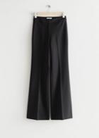 Other Stories Flared Press Crease Pants - Black