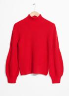 Other Stories Puffy Sleeve Sweater - Red