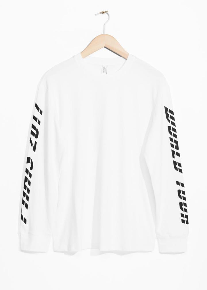Other Stories Print Sleeve Sweater - White