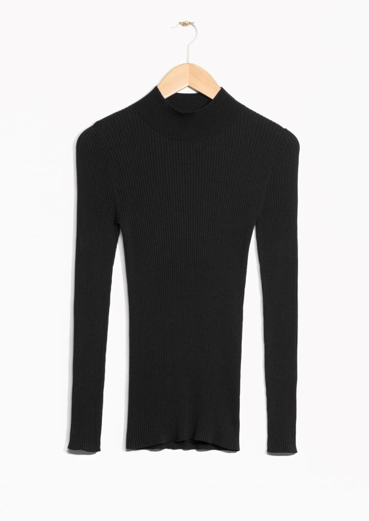 Other Stories Turtleneck Rib Stitch Sweater