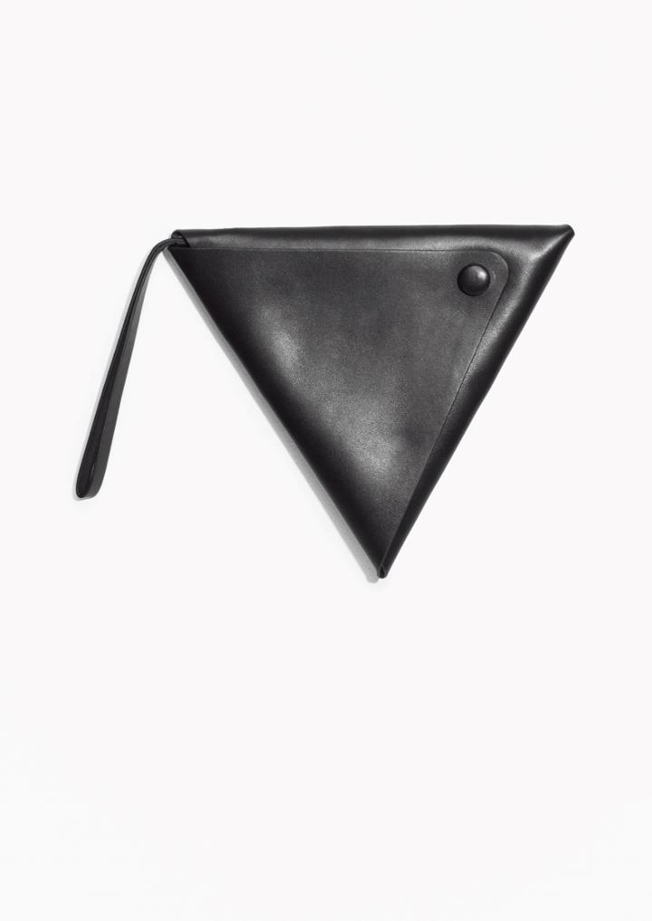 Other Stories Triangle Leather Clutch