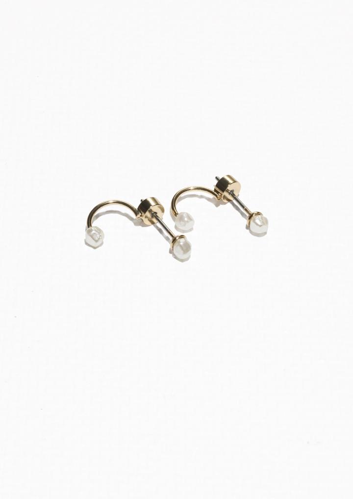 Other Stories Faux Pearl Drop Back Earrings