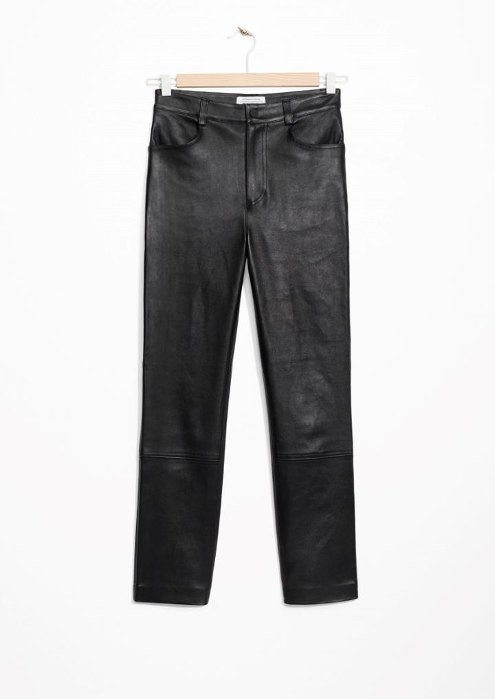 Other Stories High Waisted Leather Trousers