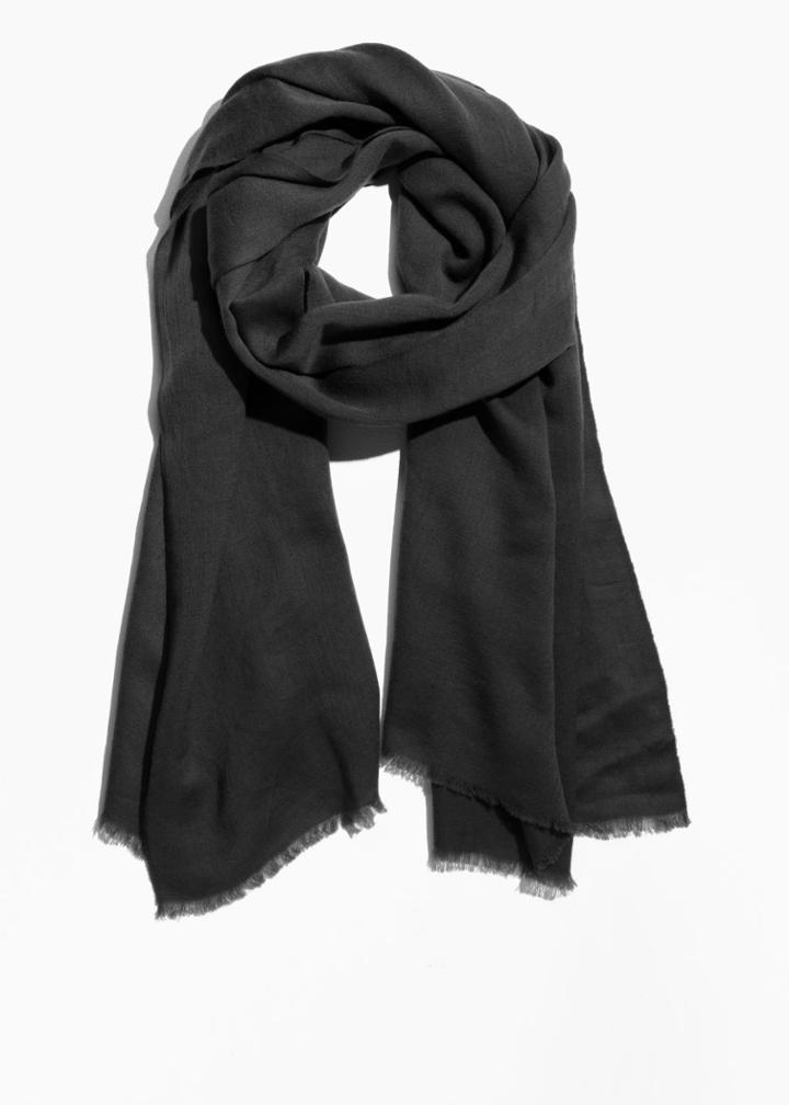 Other Stories Lightweight Wool Scarf - Grey