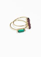Other Stories Two-set Jewelled Rings - Green