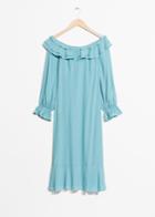Other Stories Layered Frill Dress - Turquoise