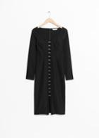 Other Stories Hook & Eye Placket Dress - Black