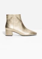 Other Stories Golden Leather Ankle Boots