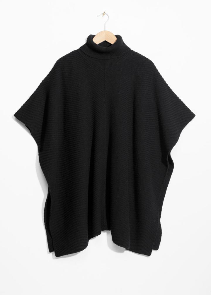 Other Stories Turtleneck Cape - Black