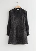 Other Stories Fitted Tweed Mini Dress - Black