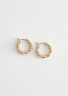 Other Stories Chunky Twisted Hoop Earrings - Gold