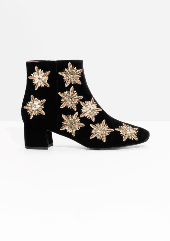 Other Stories Sequin Velvet Boots