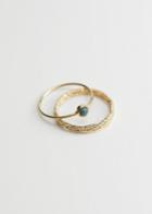 Other Stories Twist Embossed Ring Set - Gold