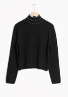 Other Stories Studded Turtleneck Sweater