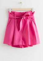 Other Stories Paperbag Waist Shorts - Pink