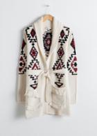Other Stories Southwestern Knit Belted Cardigan - White