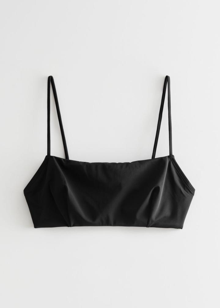 Other Stories Strappy Bandeau Bikini Top - Black