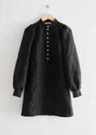 Other Stories Buttoned Jacquard Mini Dress - Black