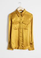 Other Stories Satin Workwear Shirt - Yellow