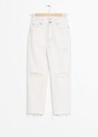 Other Stories Ripped Denim Jeans - White