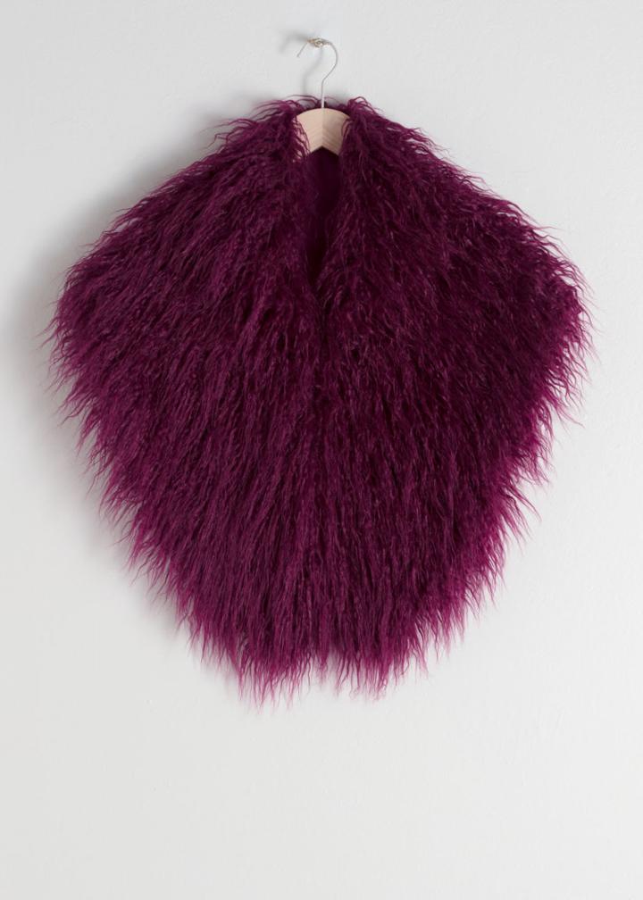 Other Stories Faux Fur Stole - Purple