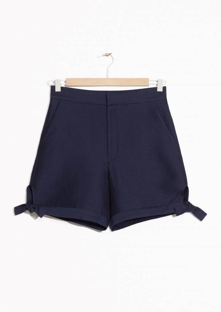 Other Stories Tie Detail High-waist Shorts