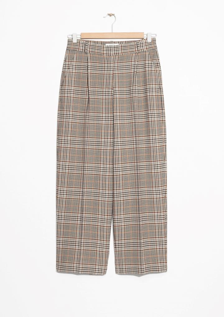 Other Stories Creased Plaid Trousers