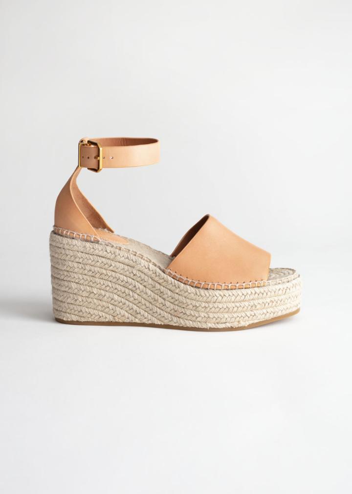 Other Stories Espadrille Sandal Wedges - Orange