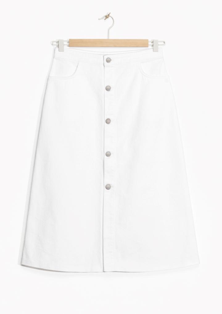 Other Stories Button Denim Skirt