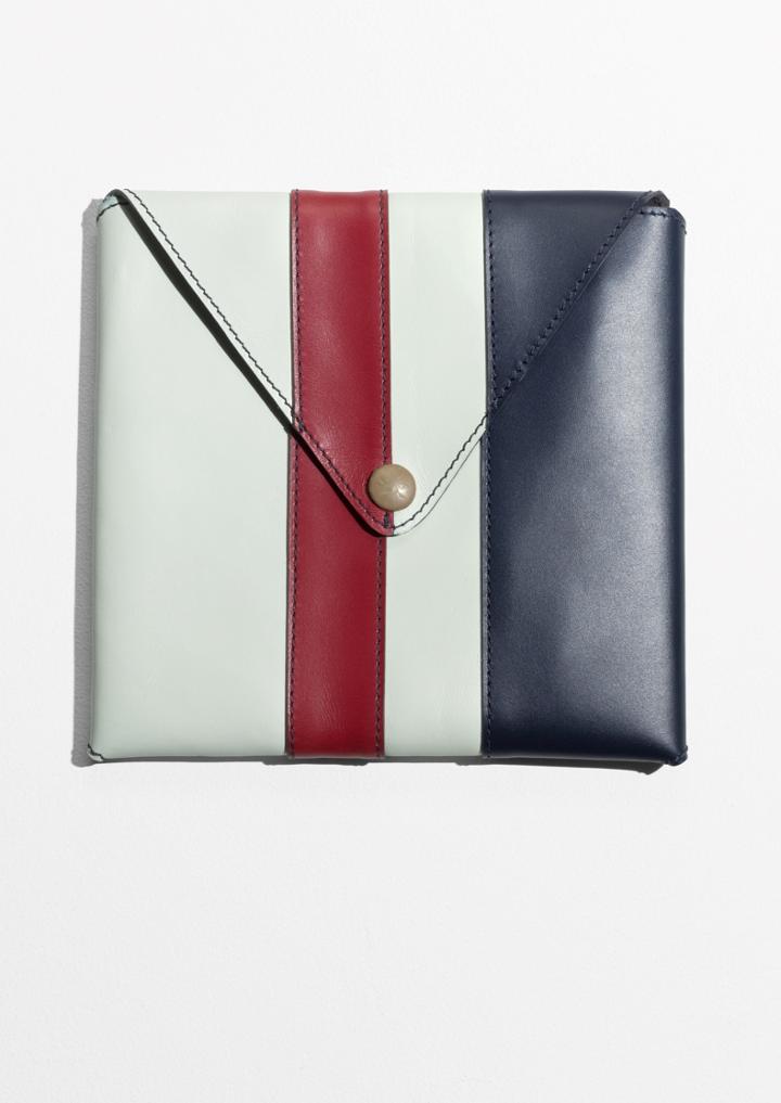 Other Stories Leather Paneling Square Clutch