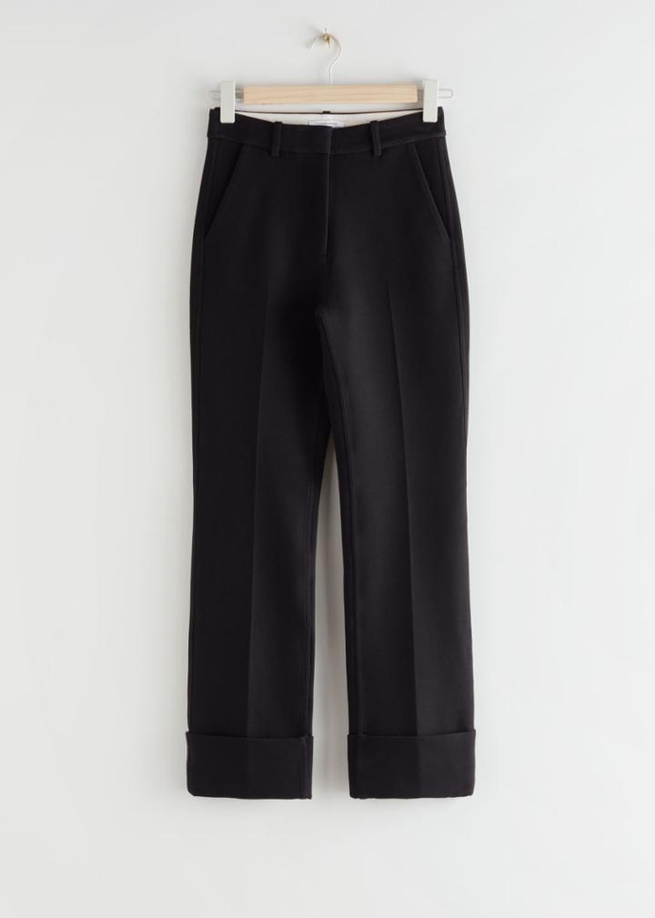 Other Stories Cuffed Hem Trousers - Black