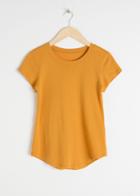 Other Stories Cotton Micro Knit Top - Yellow