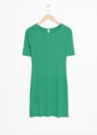 Other Stories Ribbed Fitted Mini Dress - Green
