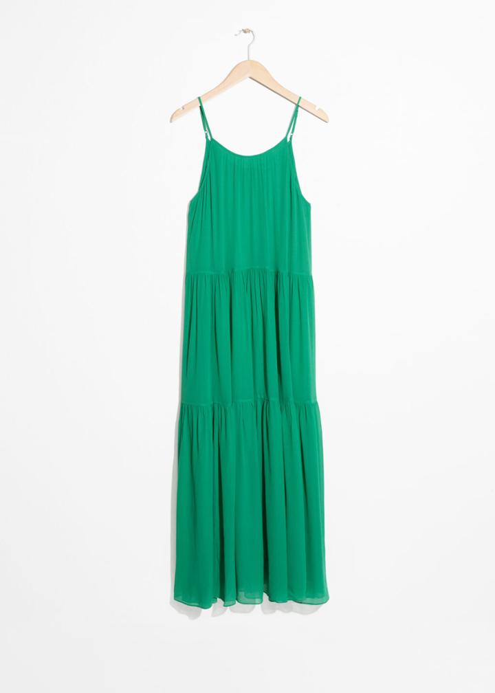 Other Stories A-line Pleated Maxi Dress - Green