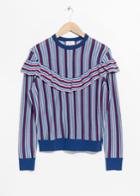 Other Stories Glitter Frill Sweater - Blue