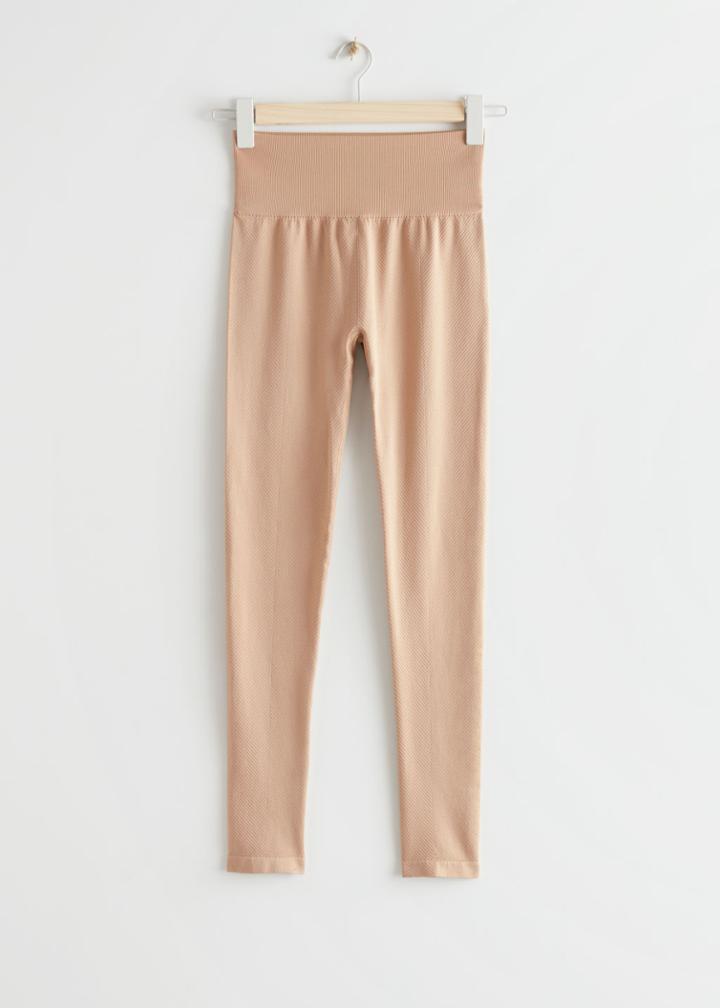 Other Stories Seamless Yoga Tights - Beige