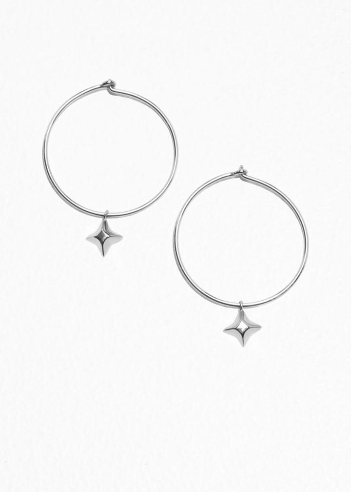 Other Stories Dangling Star Hoops - Silver