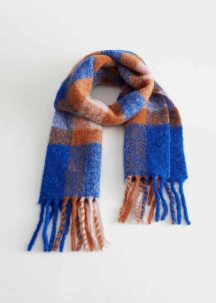 Other Stories Hairy Wool Scarf - Blue