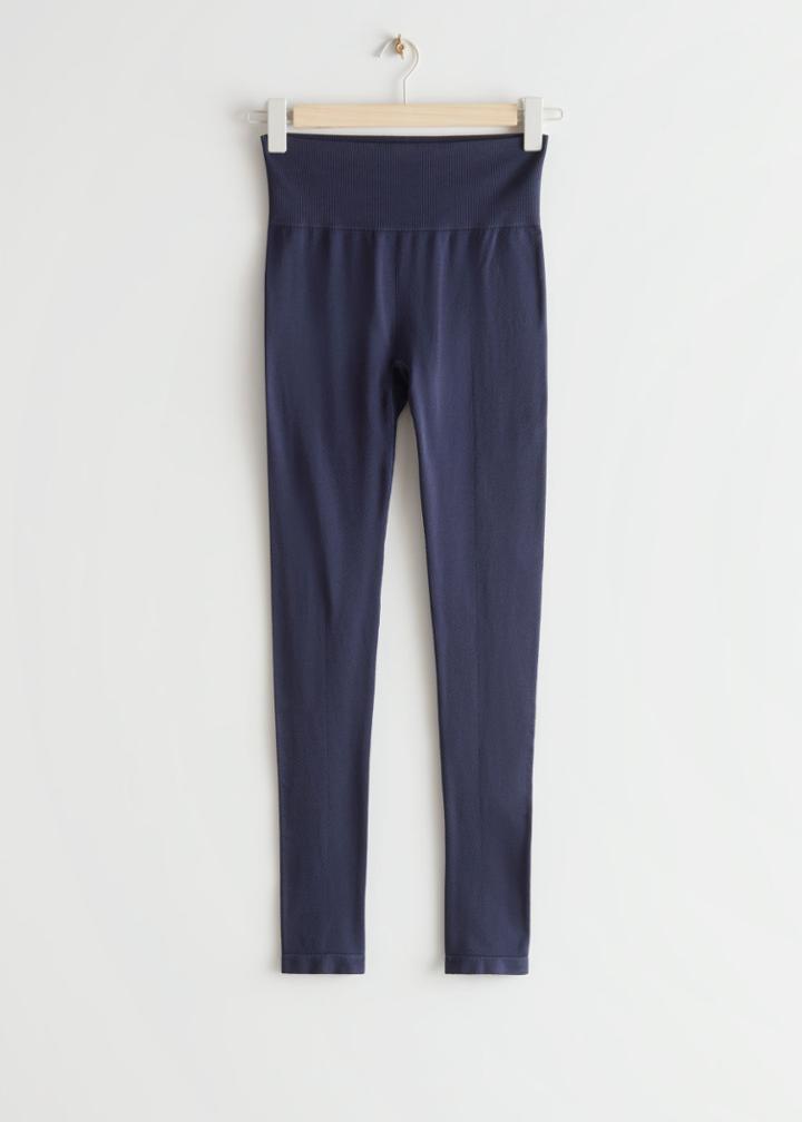 Other Stories Seamless Yoga Tights - Blue